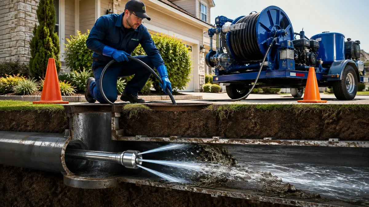 Main Sewer Line Hydro Jet Cleaning in North Hills